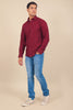 Bluebird Men's Maroon Knitted Plain Shirt - Veshbhoshaa