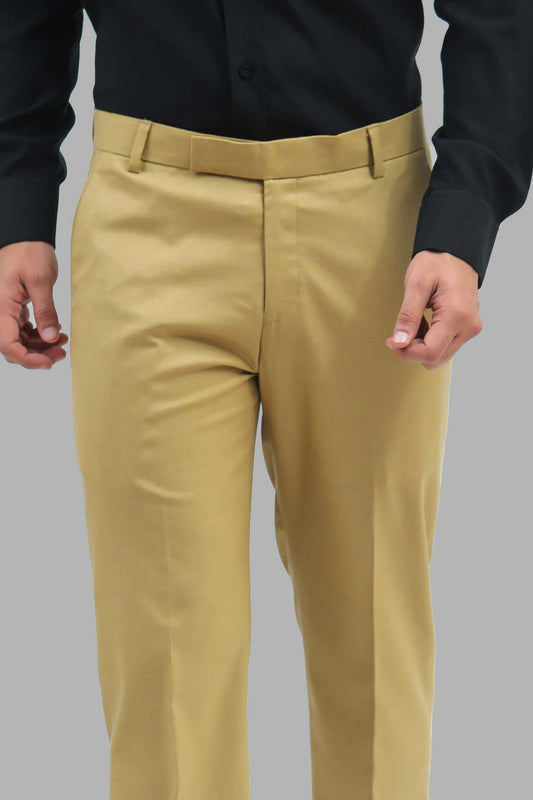 Bluebird Men's Mustard Formal Trousers - Veshbhoshaa