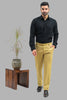 Bluebird Men's Mustard Formal Trousers - Veshbhoshaa