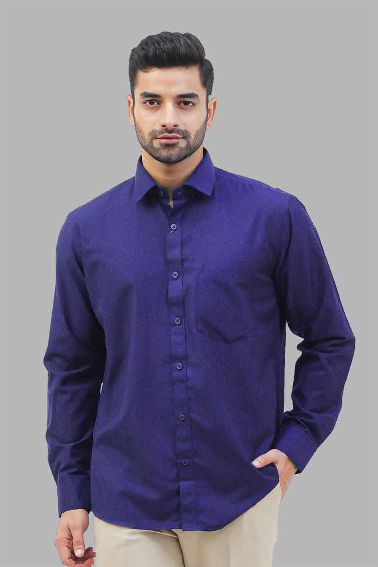 Bluebird Men's Navy Blue Formal Shirt - Veshbhoshaa