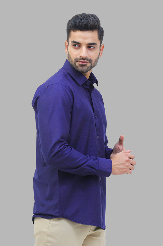 Bluebird Men's Navy Blue Formal Shirt - Veshbhoshaa