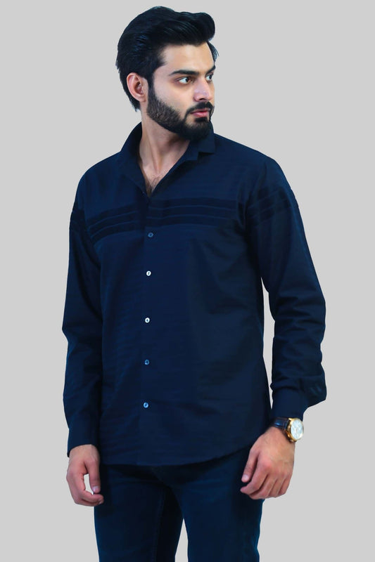 Bluebird Men's Navy Lining Shirt - Veshbhoshaa