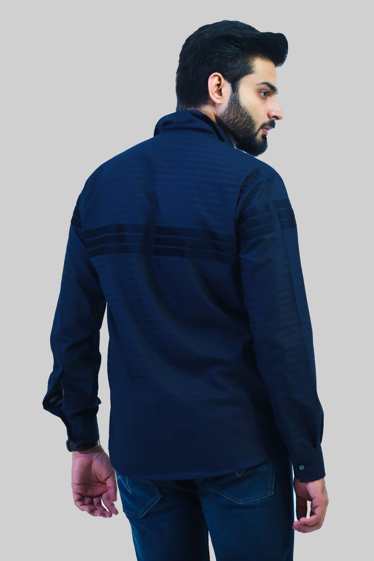 Bluebird Men's Navy Lining Shirt - Veshbhoshaa