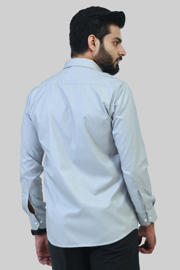 Bluebird Men's Off Grey Formal Shirt - Veshbhoshaa