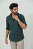 Bluebird Men's Olive Green Cotton Lycra Formal Shirt - Veshbhoshaa