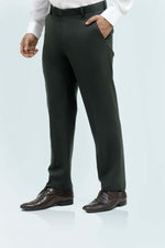 Bluebird Men's Olive Green Formal Trousers - Veshbhoshaa