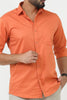 Bluebird Men's Orange Polycotton Formal Shirt - Veshbhoshaa