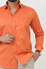 Bluebird Men's Orange Polycotton Formal Shirt - Veshbhoshaa