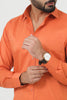 Bluebird Men's Orange Polycotton Formal Shirt - Veshbhoshaa