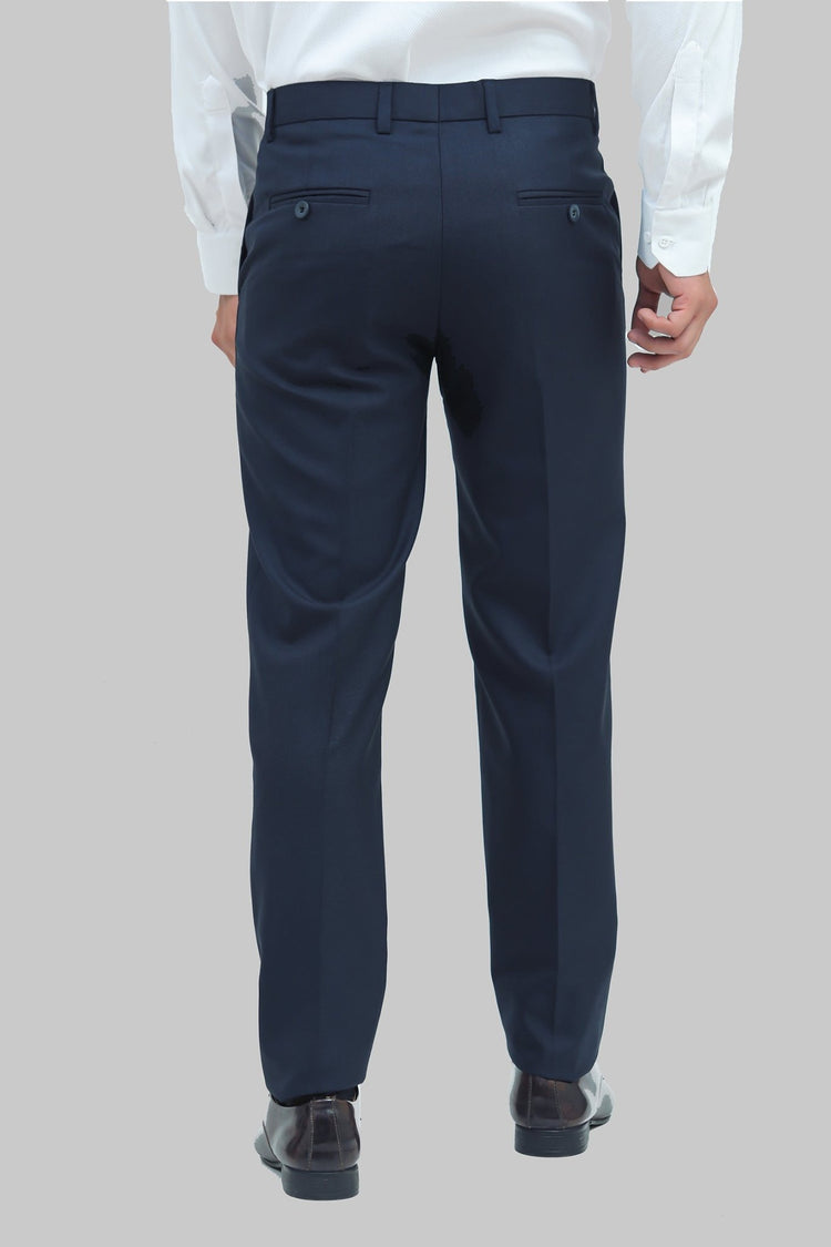 Bluebird Men's Oxford Blue Formal Trouser - Veshbhoshaa