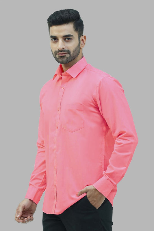 Bluebird Men's Peach Formal Shirt - Veshbhoshaa