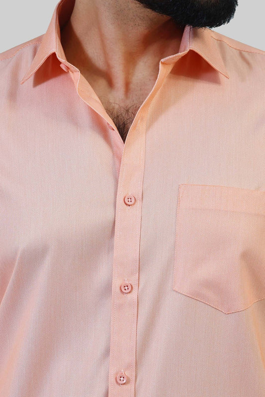 Bluebird Men's Peach Formal Shirt - Veshbhoshaa