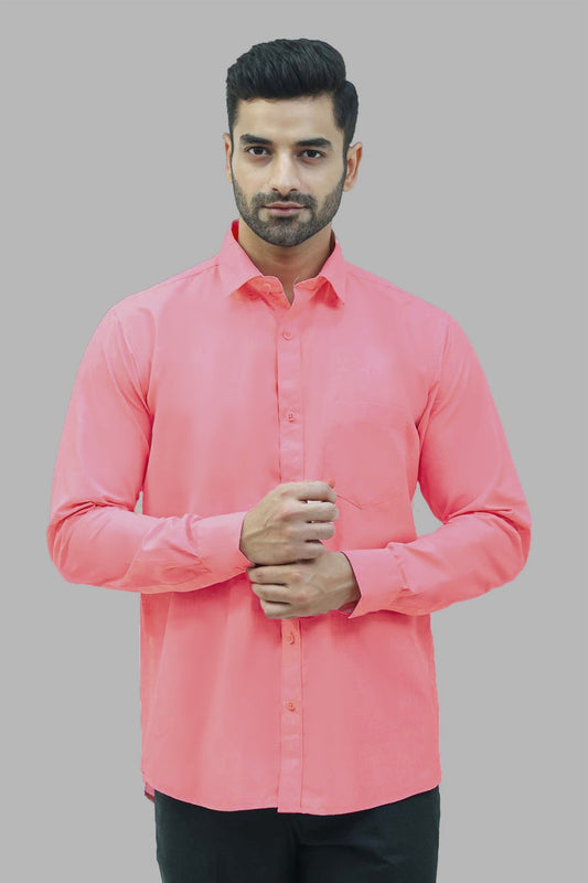 Bluebird Men's Peach Formal Shirt - Veshbhoshaa