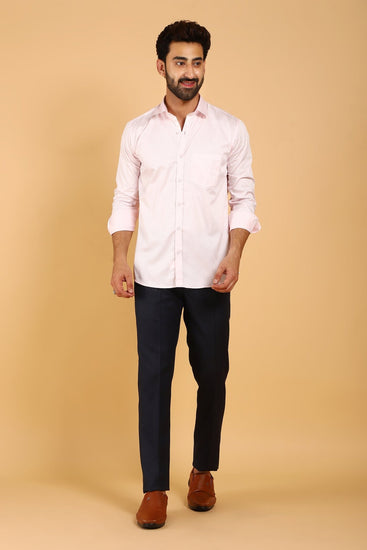 Bluebird Men's Premium Satin Shirt in Light Pink - Veshbhoshaa