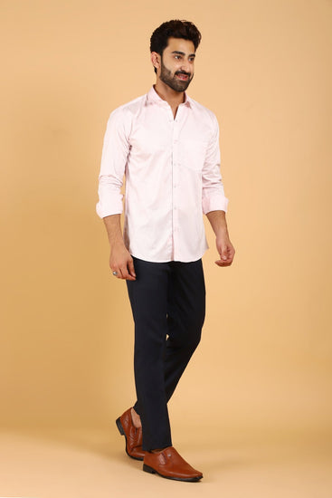 Bluebird Men's Premium Satin Shirt in Light Pink - Veshbhoshaa