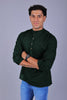 Bluebird Men's Short Kurta in Dark Green - 100% Pure Cotton - Veshbhoshaa