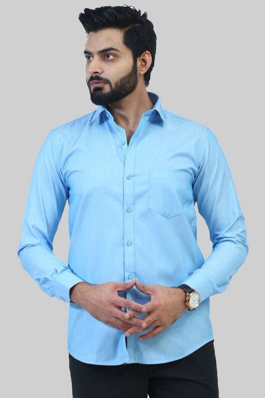 Bluebird Men's Sky Blue Formal Shirt - Veshbhoshaa