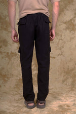 Bluebird Men's Slim Fit Cotton Cargo Pant Black - Veshbhoshaa