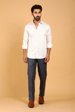 Bluebird Men's Steel Grey Lycra Formal Trouser - Veshbhoshaa
