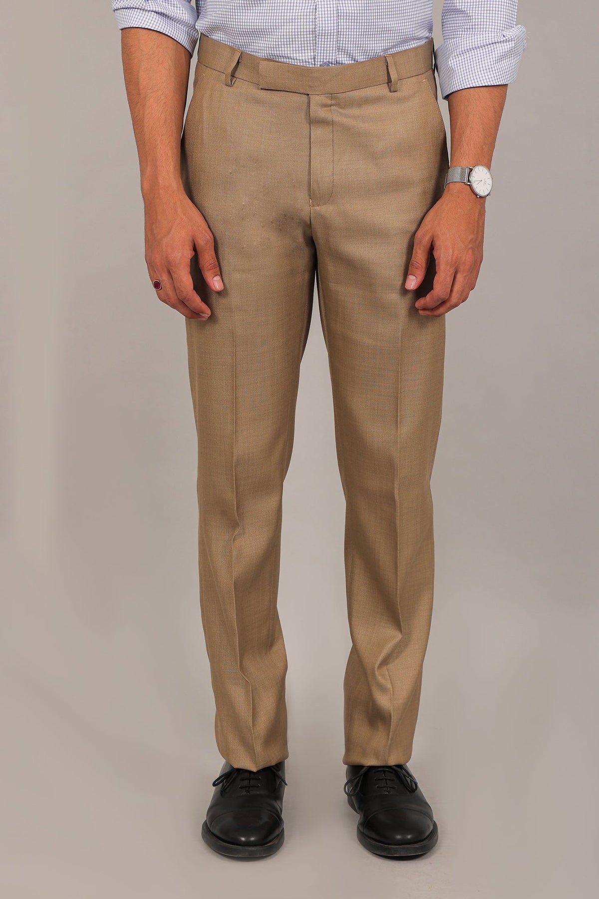 Bluebird Men's Tan Formal Trouser - Veshbhoshaa