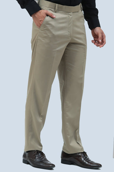 Bluebird Men's Tan Sheen Formal Trouser - Veshbhoshaa