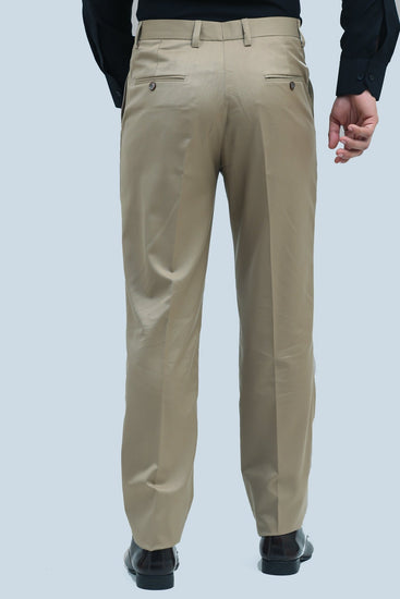 Bluebird Men's Tan Sheen Formal Trouser - Veshbhoshaa