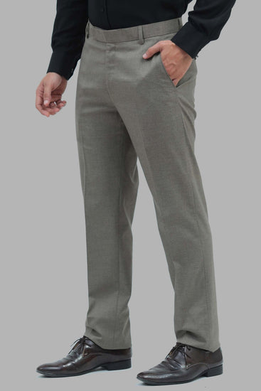 Bluebird Men's Trout Grey Formal Trouser - Veshbhoshaa