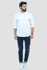 Bluebird Men's White Casual Short Kurta - Veshbhoshaa