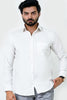 Bluebird Men's White Cotton Lycra Formal Shirt - Veshbhoshaa