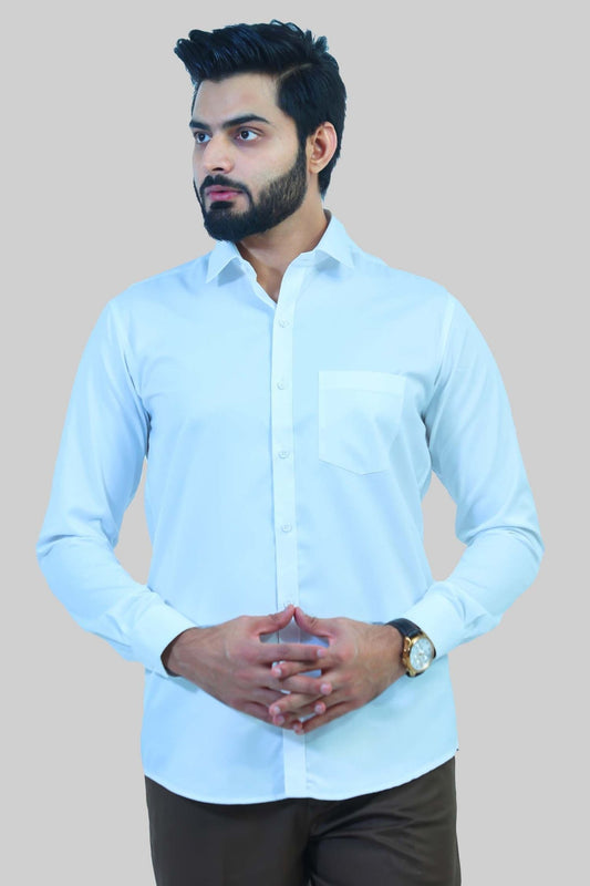 Bluebird Men's White Formal Shirt - Veshbhoshaa