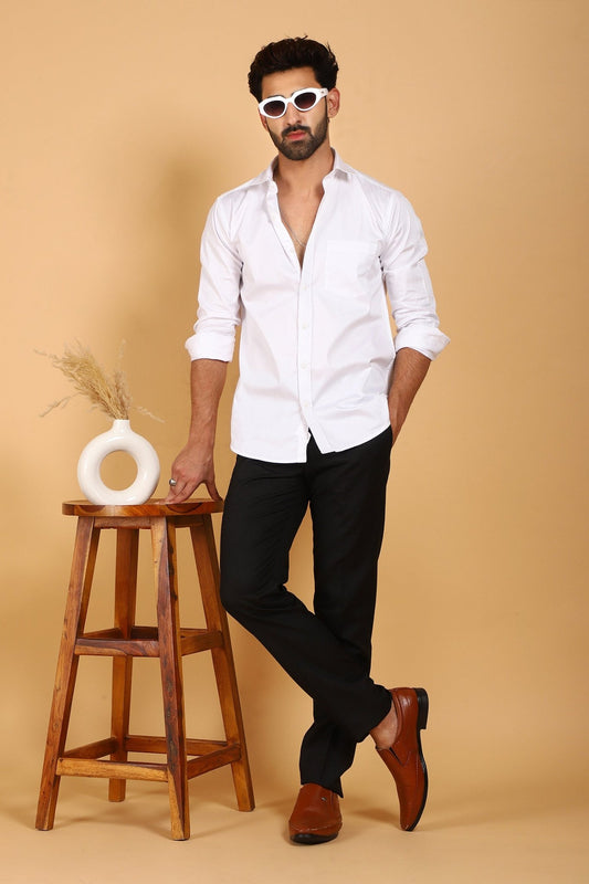 Bluebird Men's White Premium Shirt - Veshbhoshaa