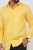 Bluebird Men's Yellow Cotton Lycra Formal Shirt - Veshbhoshaa