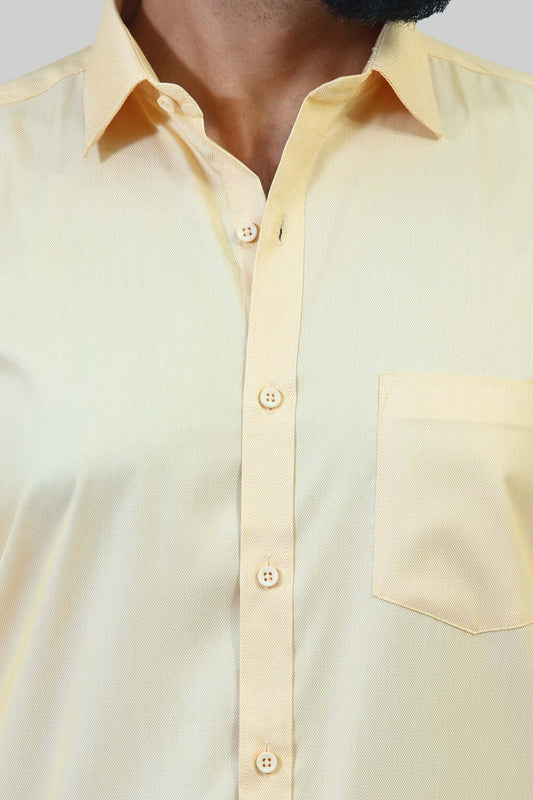 Bluebird Men's Yellow Formal Shirt - Veshbhoshaa