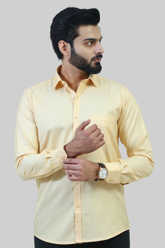 Bluebird Men's Yellow Formal Shirt - Veshbhoshaa