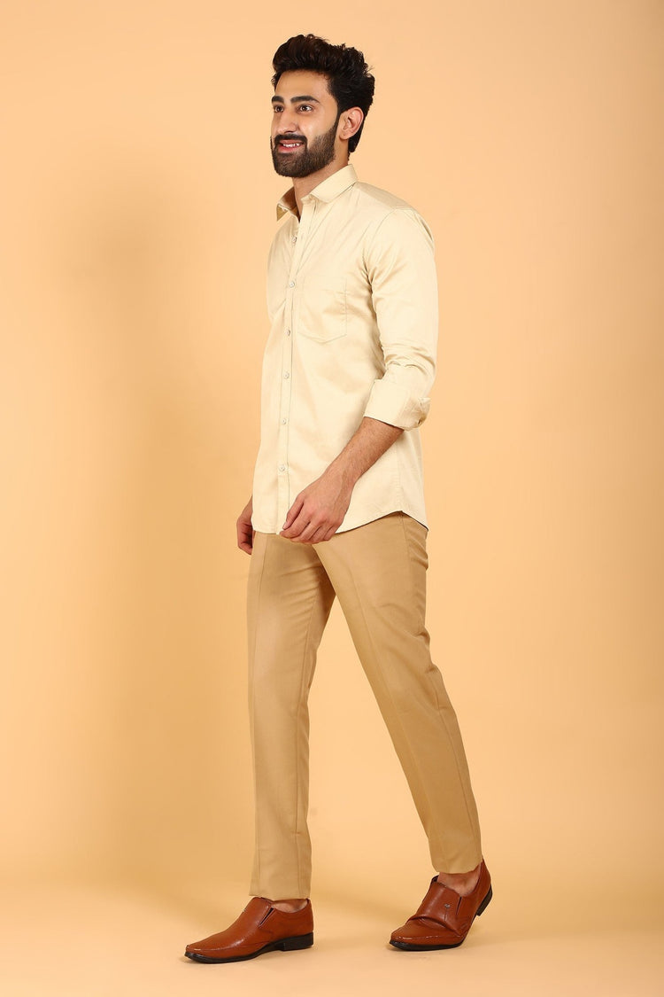 Bluebird Men's Yellow Premium Satin Shirt - Veshbhoshaa