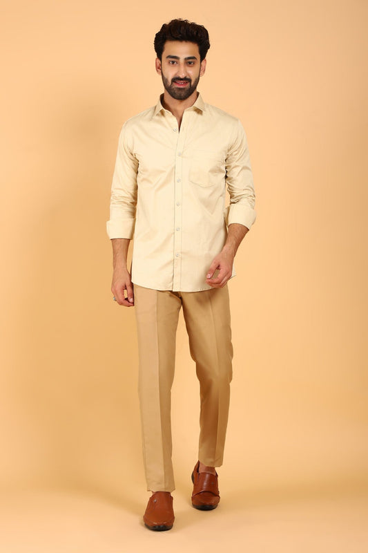 Bluebird Men's Yellow Premium Satin Shirt - Veshbhoshaa