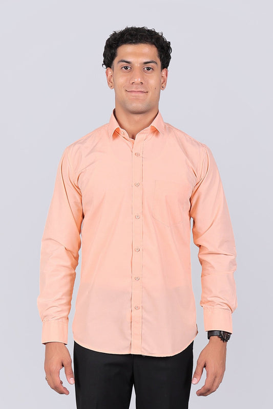 Bluebird Pale Salmon Men's Office Shirt - Veshbhoshaa