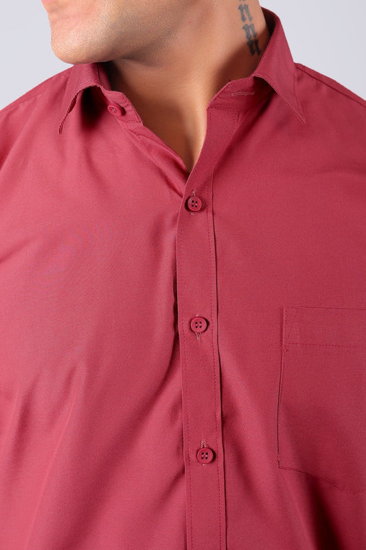 Bluebird Persian Red Men's Office Shirt - Veshbhoshaa