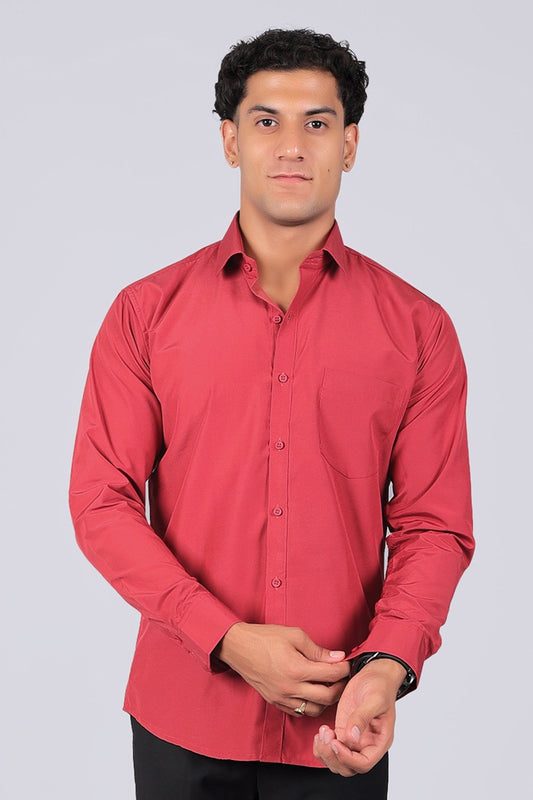 Bluebird Persian Red Men's Office Shirt - Veshbhoshaa