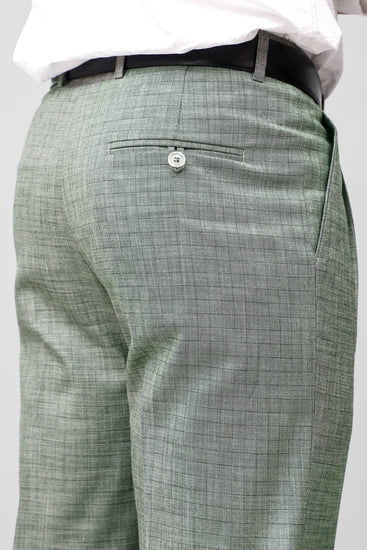 Bluebird Premium Light Grey Check Pleated Trouser - Veshbhoshaa