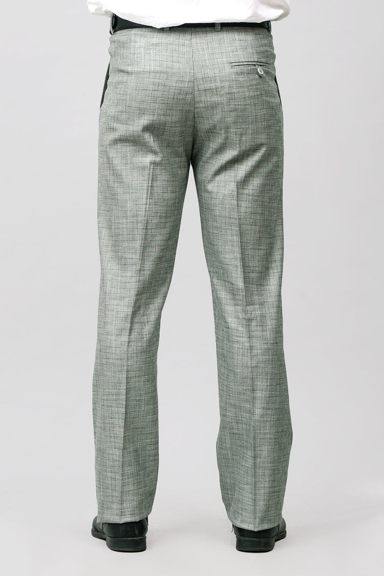 Bluebird Premium Light Grey Check Pleated Trouser - Veshbhoshaa