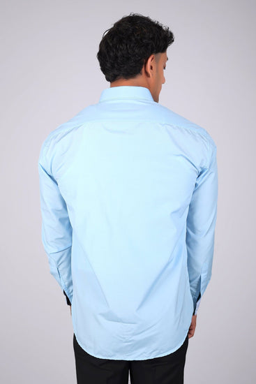 Bluebird Sky Blue Men's Office Shirt - Veshbhoshaa