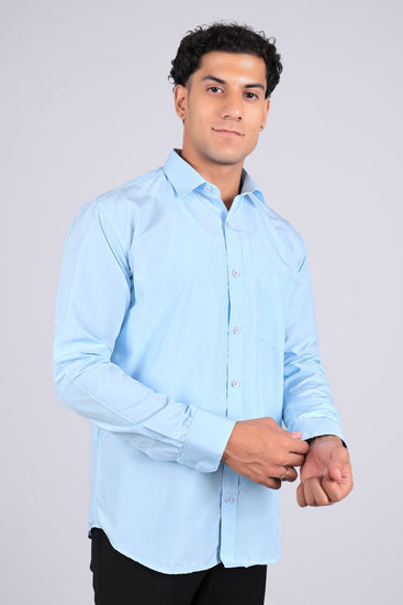 Bluebird Sky Blue Men's Office Shirt - Veshbhoshaa