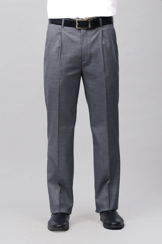 Bluebird Sophisticated Dark Grey Pleated Trouser - Veshbhoshaa