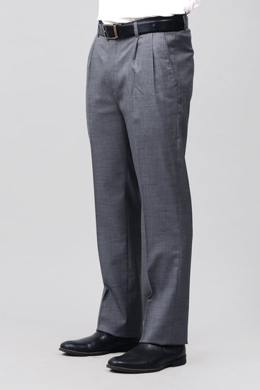 Bluebird Sophisticated Dark Grey Pleated Trouser - Veshbhoshaa