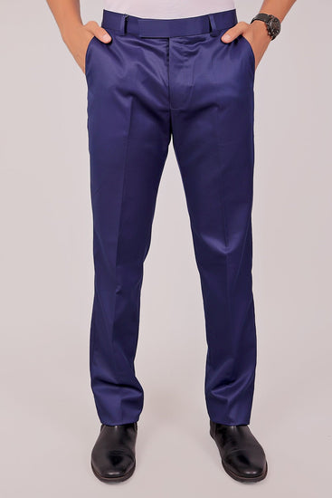 Bluebird Tailored Fit Blue Formal Trouser - Veshbhoshaa