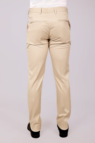 Bluebird Tailored Fit Magnolia Cream Trouser - Veshbhoshaa