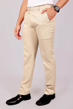 Bluebird Tailored Fit Magnolia Cream Trouser - Veshbhoshaa