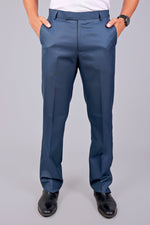 Bluebird Tailored Fit Marengo Blue Trouser - Veshbhoshaa