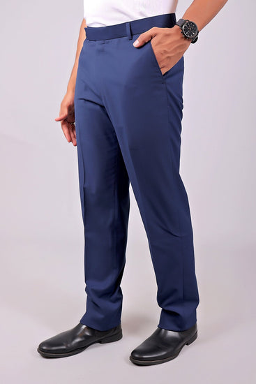 Bluebird Tailored Fit Space Blue Trouser - Veshbhoshaa